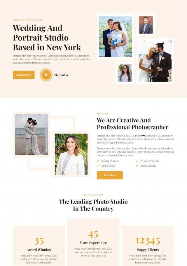婚纱摄影工作室HTML5网站模板 - KingHub