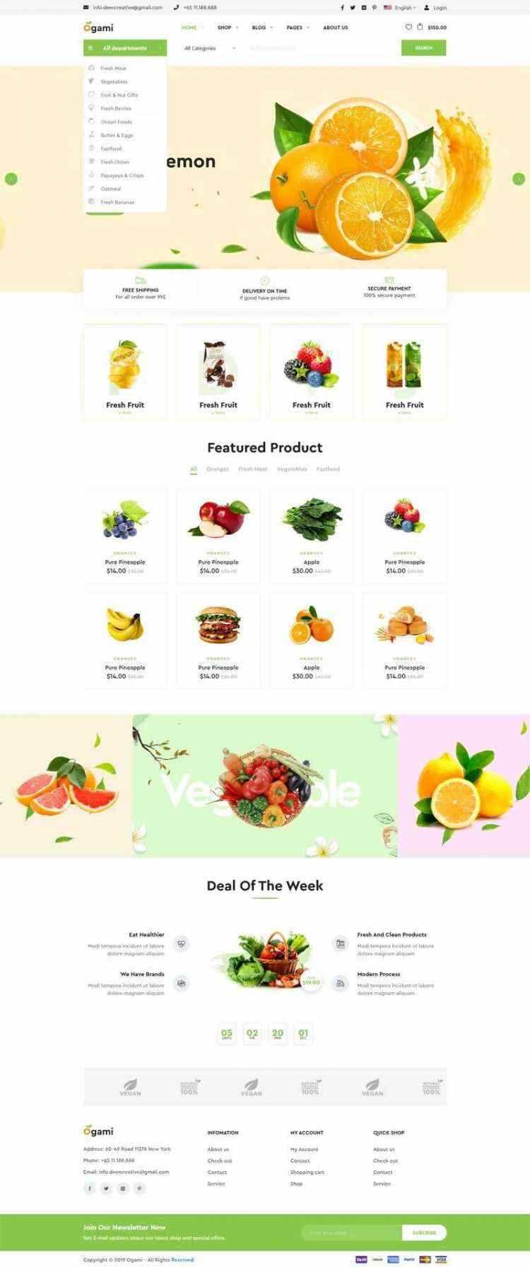 多用途的响应式食品商城网站 - KingHub