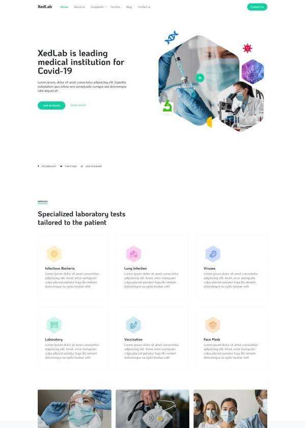 新冠疫苗研发机构网站html模板 - KingHub