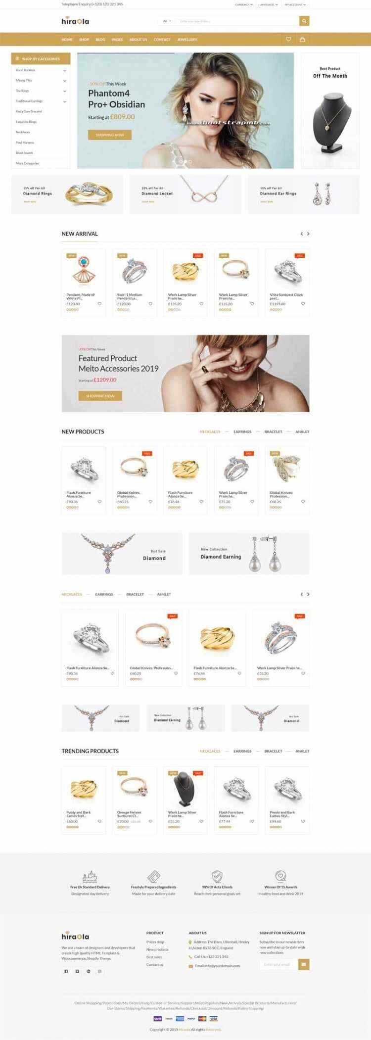 Bootstrap响应式英文珠宝首饰电商 - KingHub