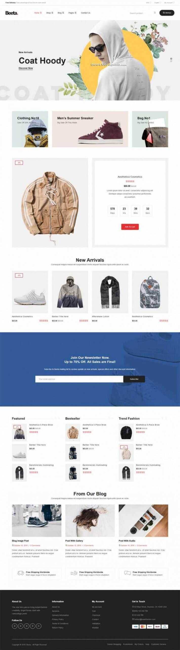 多功能电子商务Bootstrap4响应式HTML5 - KingHub