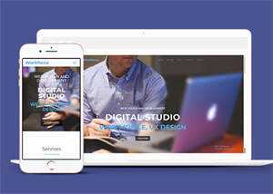 简洁网页设计工作室网站模板 - KingHub