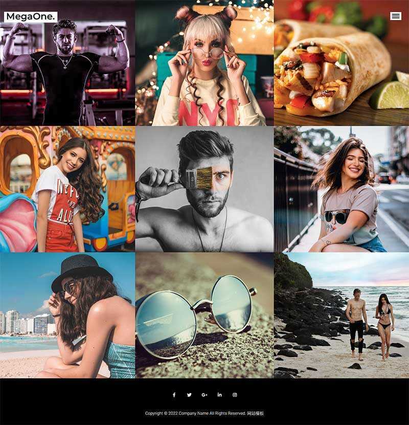 创意摄影作品图片集分享网站html模板 - KingHub