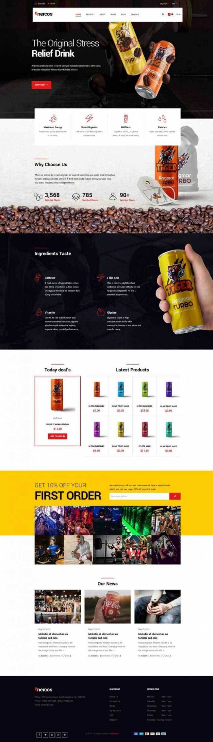 大气响应式运动饮料品牌商城html模板 - KingHub