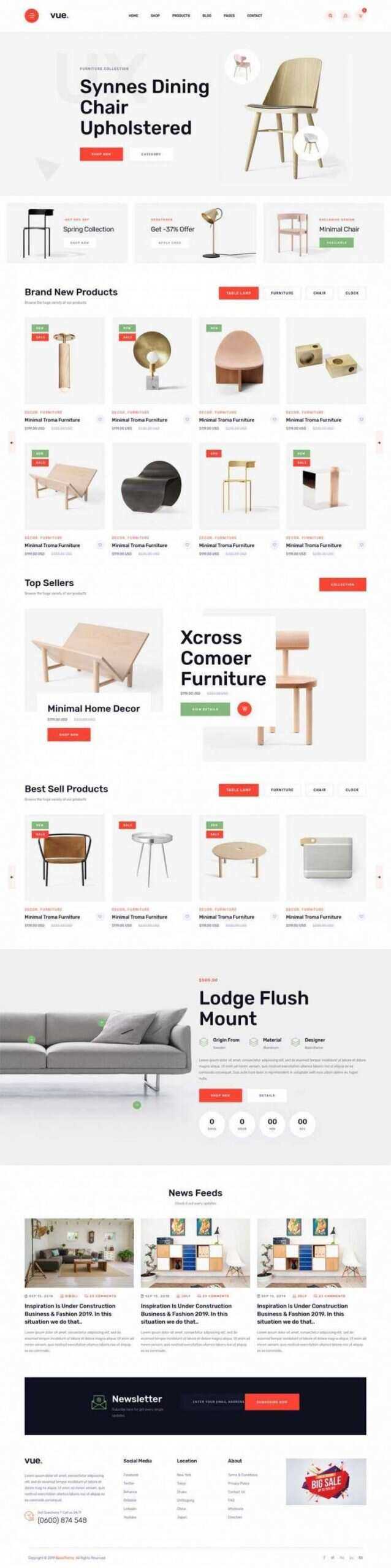 简洁大气响应式时尚多用途的家具电商 - KingHub