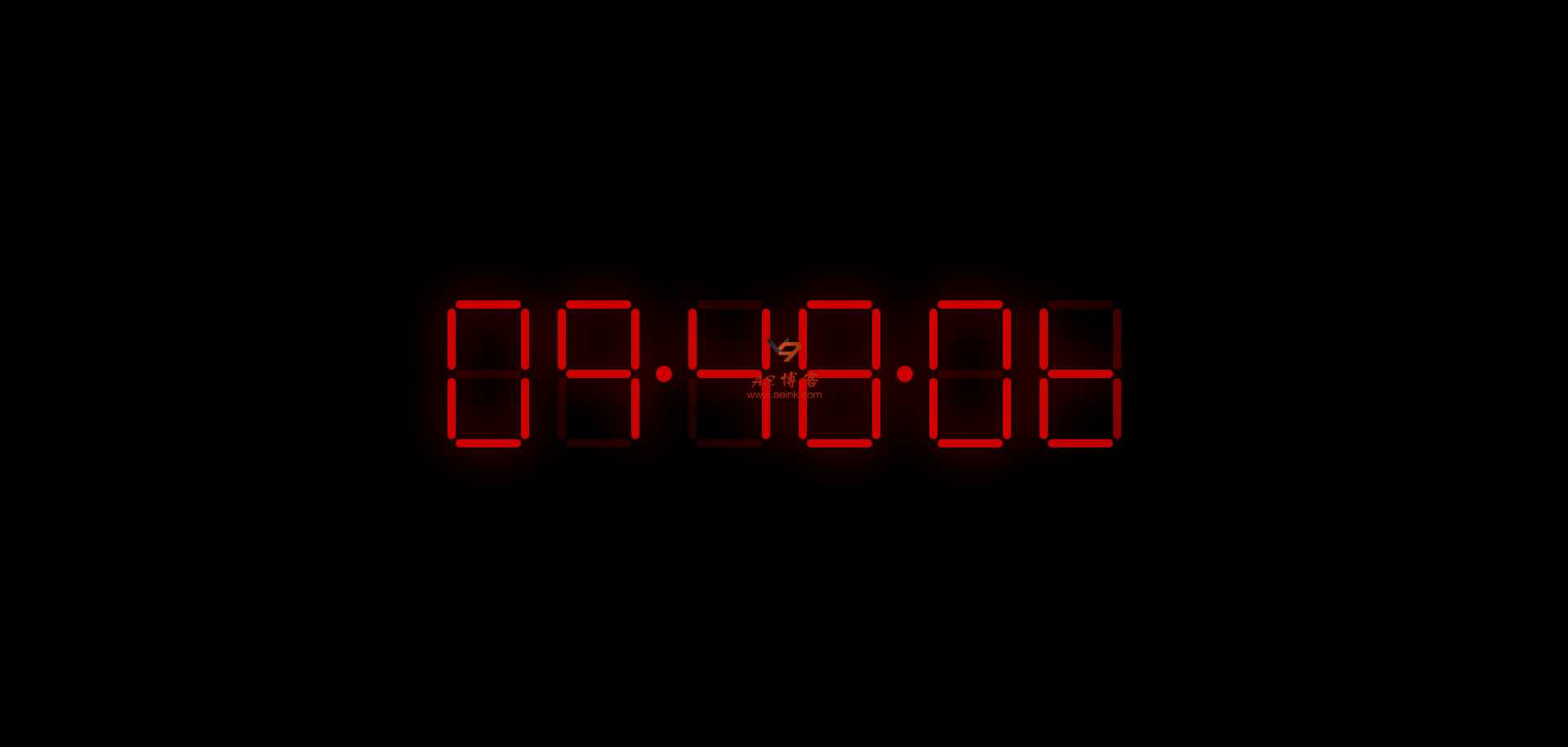 js 红色动态炫酷数字时钟 - KingHub
