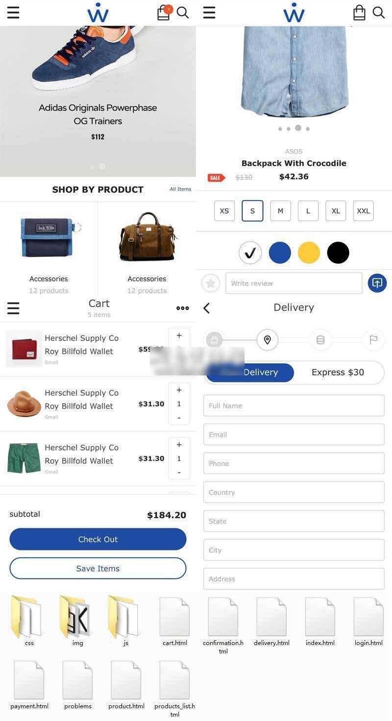 英文简洁的服装箱包购物商城网站手机wap模板 - KingHub