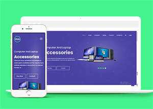 简洁电脑主机配件网站模板下载 - KingHub