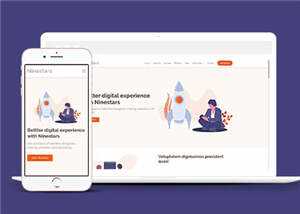 数字产品科技展示响应式网页模板下载 - KingHub