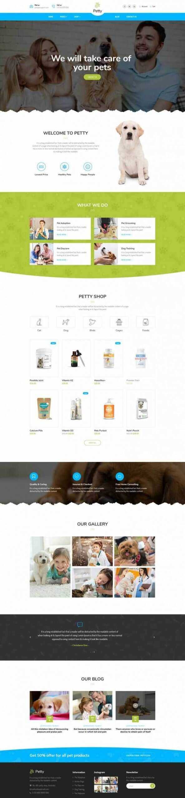 Bootstrap扁平响应式宠物商店宠物医院网站 - KingHub