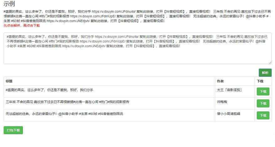 短视频无水印解析网页源码 - KingHub