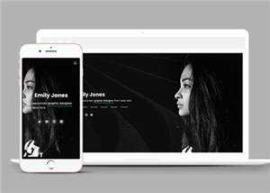 黑色设计师简历响应式网页模板下载 - KingHub