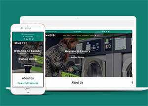 响应式滚筒洗衣机企业网站模板 - KingHub