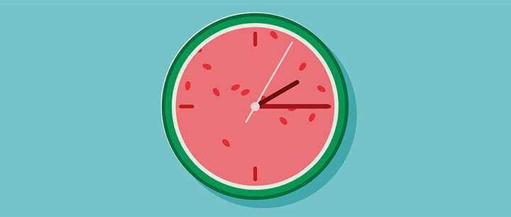 css3可爱卡通西瓜时钟动画特效 - KingHub