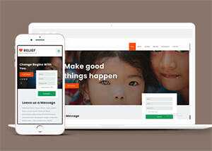 宽屏贫困儿童捐献HTML模板 - KingHub