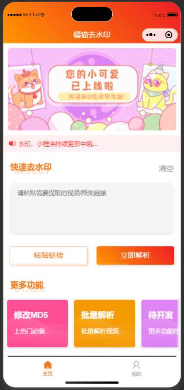 橘猫去水印小程序源码免费分享 - KingHub