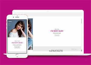 响应式左侧固定模特网站模板 - KingHub