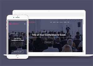 简洁商务会议活动网站模板源码 - KingHub