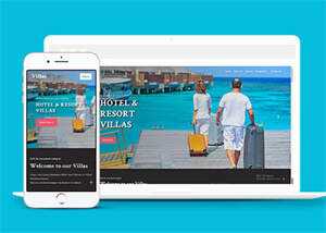 简约酒店度假别墅网站模板源码 - KingHub