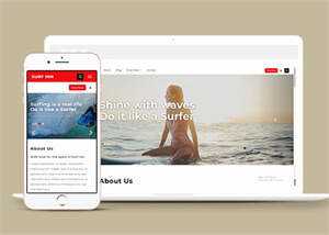 简洁海上冲浪HTML网页模板下载 - KingHub