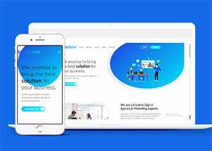 简洁大气炫彩设计公司网站模板 - KingHub