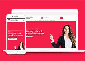 宽屏移民中介公司响应式网站模板下载 - KingHub