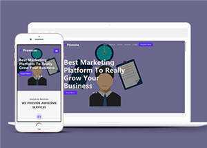 简约业务服务展示响应式网页模板下载 - KingHub