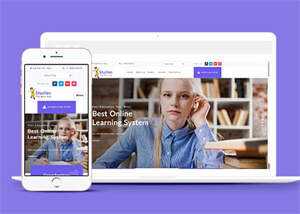 紫色英语在线教育网站模板下载 - KingHub