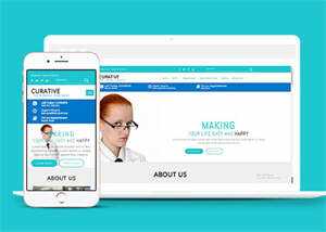 蓝色清新医院网页模板下载 - KingHub