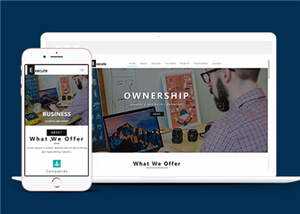 简洁企业服务执行动态HTML网页模板下载 - KingHub