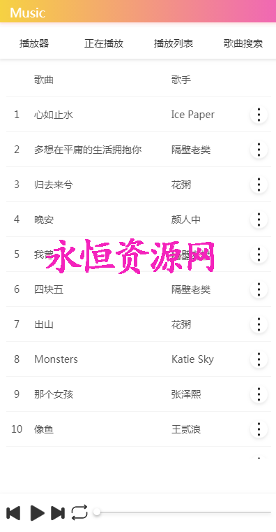 美化版音乐网站源码 - KingHub