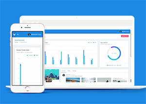 蓝色清爽后台UI前端类网页模板 - KingHub