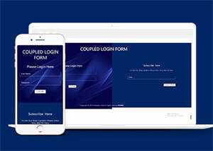 蓝色左右登录页面网站模板下载 - KingHub