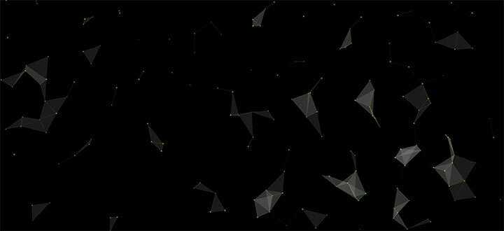 html5 canvas粒子组合三角形3D结构旋转动画特效 - KingHub