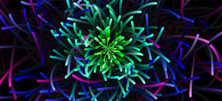 html5 canvas彩色海葵生长背景动画特效 - KingHub