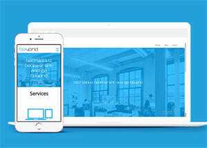 简洁蓝色大图办公行政企业模板 - KingHub
