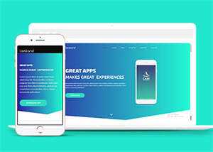 蓝色手机app单页HTML5模板下载 - KingHub