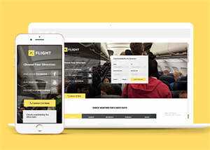 宽屏航空公司机票预订官网模板 - KingHub