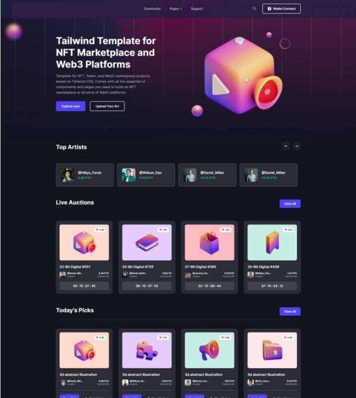 NFT市场服务企业网站html模板 - KingHub