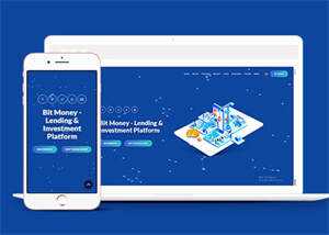 蓝色比特货币贷款网站模板源码 - KingHub