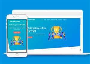 蓝色设计公司扁平化网站模板 - KingHub