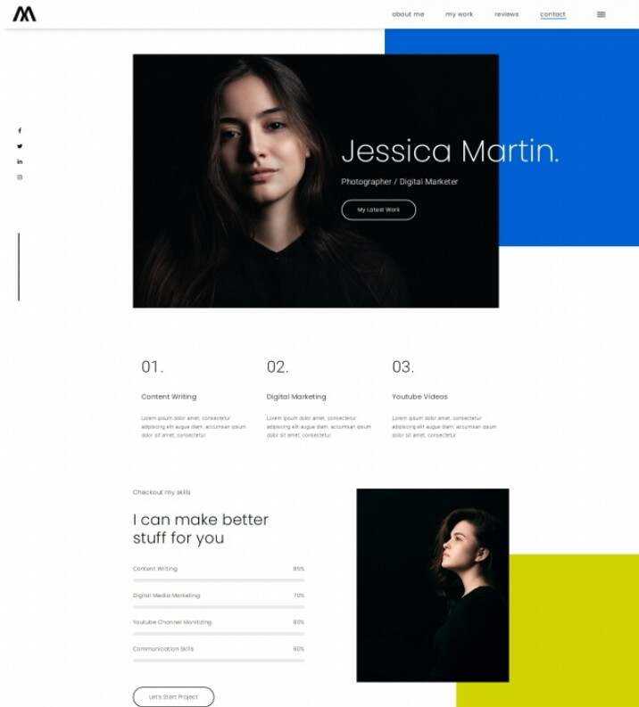 摄影师数字营销师简历网站html模板 - KingHub