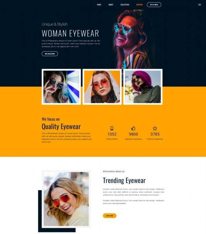 时尚女士墨镜品牌宣传网站html模板 - KingHub