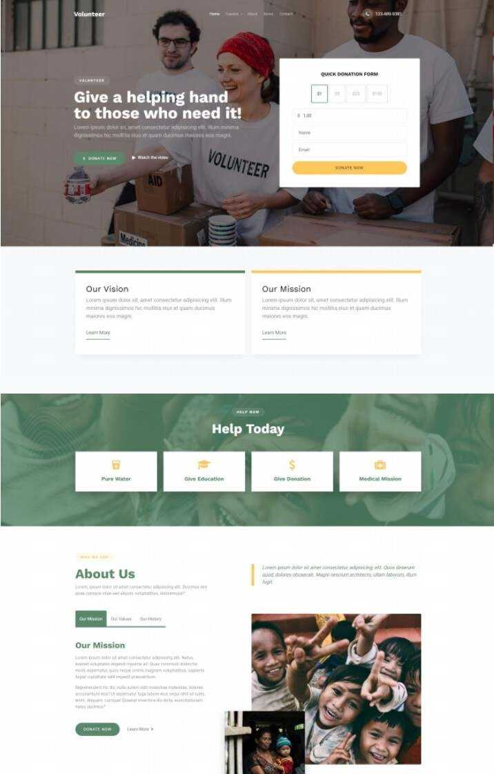 慈善机构宣传服务网站html模板 - KingHub