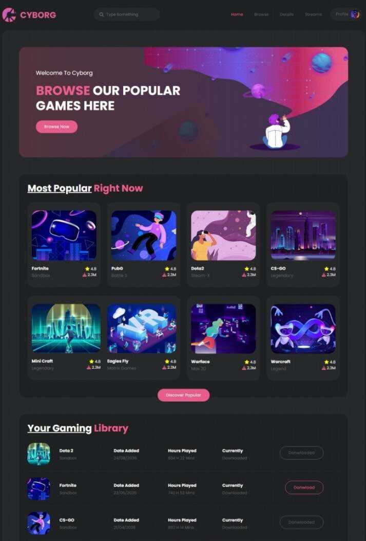 HTML5热门游戏体验宣传网站模板 - KingHub