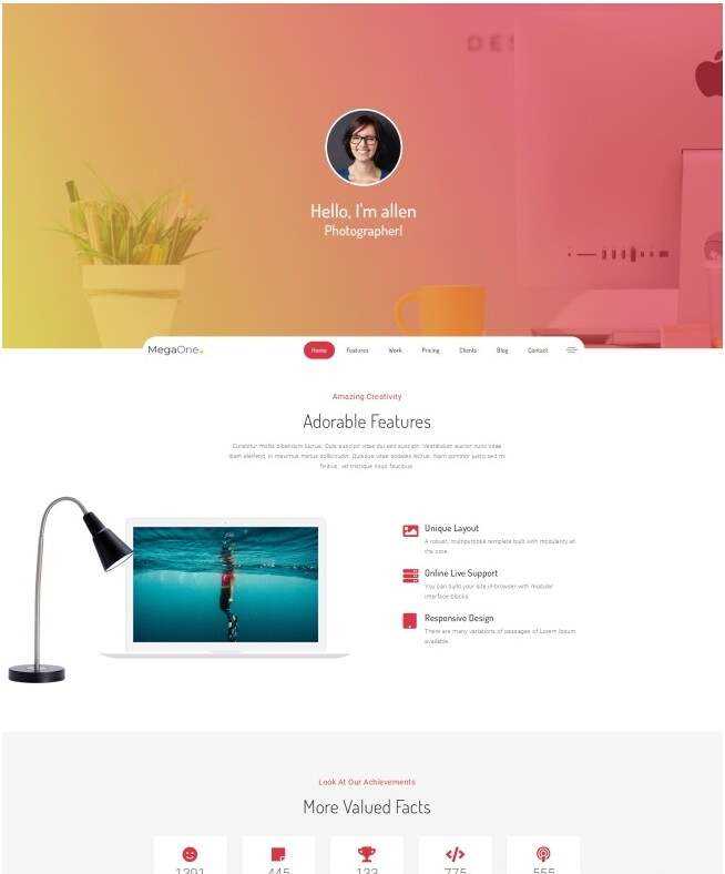 响应式个人简历作品展示网页模板 - KingHub