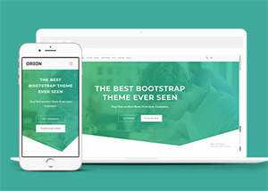 简洁渐变绿色响应式商业网页模板 - KingHub