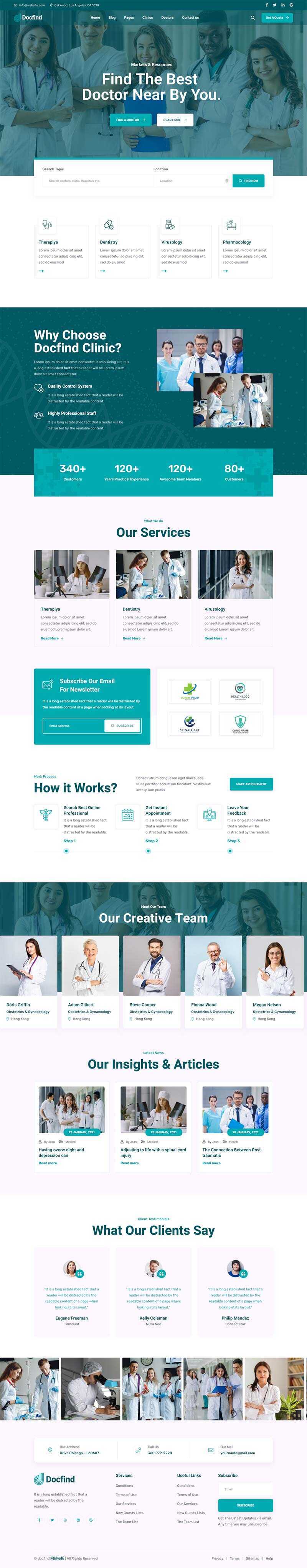 响应式在线医生咨询服务主页HTML模板 - KingHub