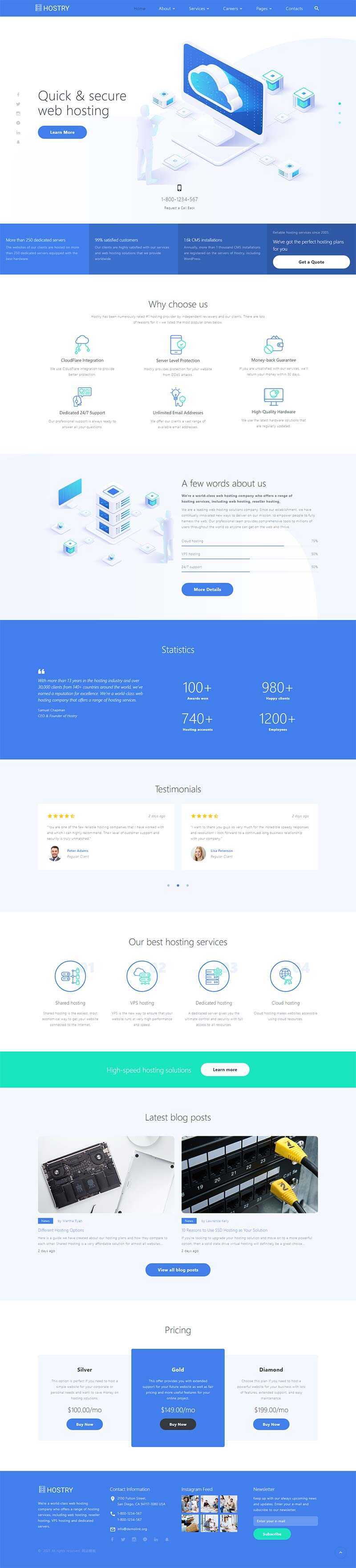 IDC虚拟主机托管官网html模板 - KingHub