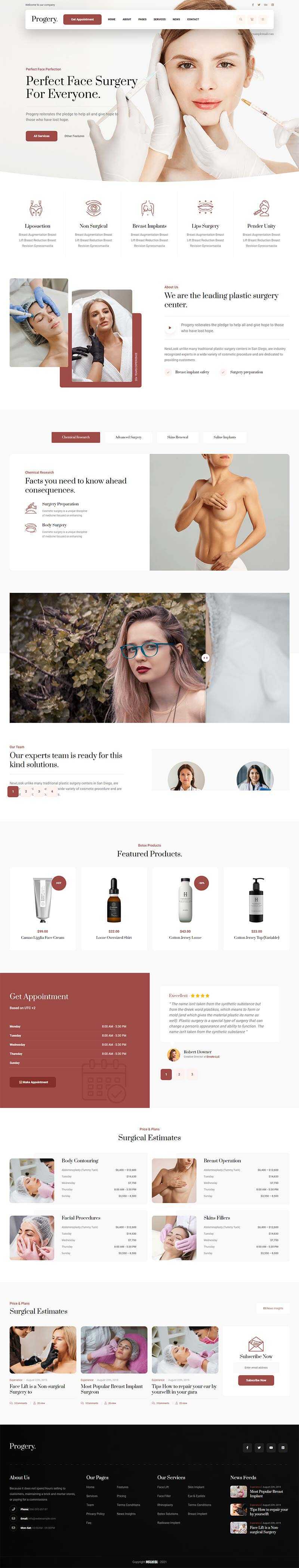 咖啡色整形美容外科医院主页html5模板 - KingHub